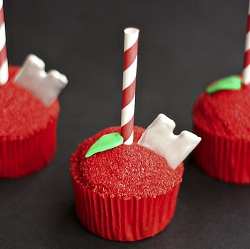 Thumbnail image for Candy Apple Razor Blade Cupcakes