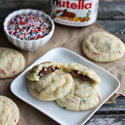 Thumbnail image for 5 Ingredient Nutella-Stuffed Funfetti Cookies