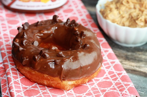 Easy Nutella Peanut Butter Glazed Doughnuts by notyourmommascookie.com