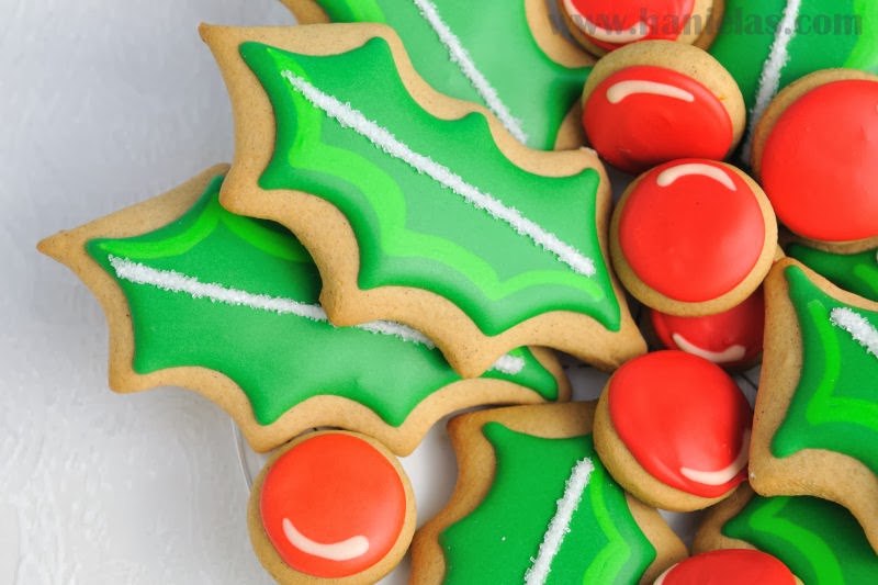Christmas Holly Cookie Centerpiece by Haniela's
